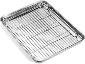 8541881353 Zacfton Baking Sheet With Wire Rack Set Stainless Steel Cookie Pan Toaster
