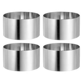 Zaplyte 641832055082 4pcs Round Cake Ring 3.5 X 2 Inch Stainless Steel Pastry Mousse Dessert