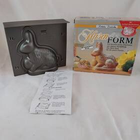3562 Zenker Hasen Small 3d Bunny Baking Tin Mold Form Closing Clips Easter Germany