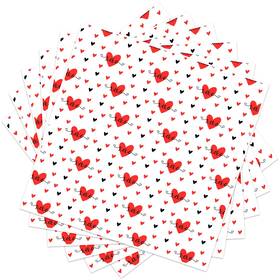 Ze001 Zezzxu 100 Sheets Valentines Day Wax Paper For Food Red Black Heart Decorati