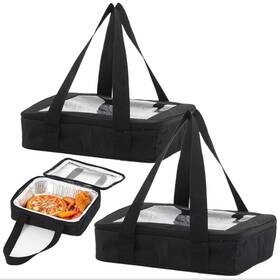 Jne-ziliny-3949 Ziliny 2 Pcs Foil Pan Carrier With Lid Oxford Cloth Holder Handle For Ho