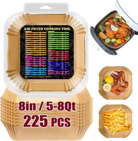 Af141 Zowvaam 726634643504 225pcs Air Fryer Paper Liners Square For Cosori 6qt/ninja Af141/ninja