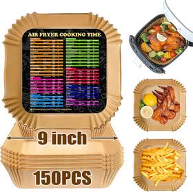 Af141 Zowvaam 730637599973 Air Fryer Liners Square For Cosori 6 Quart And Ninja 150pcs 9 Inch
