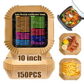 Zowvaam 730637600013 Air Fryer Disposable Paper Liner Square 10 Inch Large 100