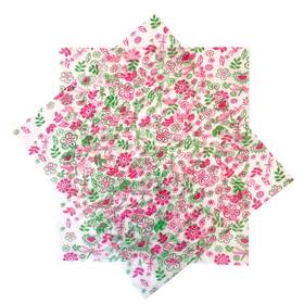 Zzj 602835628376 150pcs Flower Patterned Wax Food Paper Liners For Picnic Greaseproof Wa