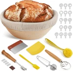 Banneton Bread Proofing Basket, Sourdough Starter Kit, 9" Round. Fixed Price $17.63.