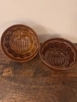 Crate & Barrel Pumpkin Mold Ceramic Dishes Set Of 2 Fall/autumn Decor. Fixed Price $22.75.
