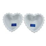 Chantal 5" Heart Shaped Bowl Lot Of 2 White Scalloped 1/4 Cup 93-HBR11. Fixed Price $23.99.