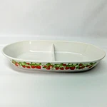 Vtg Action Stoneware Strawberries Divided Dish Oven & Microwave Safe Made Japan. Fixed Price $27.75.
