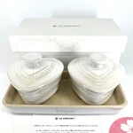 Le Creuset Petite Ramekin D'amour White Luster Stoneware Heart Oven Safe Jpn. Fixed Price $87.36.