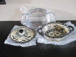 Temptations Black Old World Mini Casserole 9 Oz Oval Baker Dish W/lid Stand. Fixed Price $14.95.