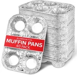 Stock Your Home 40 Ct Muffin Tins 6 Cup Standard Size Foil Pans Aluminum. Fixed Price $25.99.