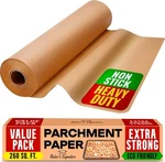 260 Unbleached Parchment Paper For Baking Roll With Sq.ft, Brown. Fixed Price $23.23.