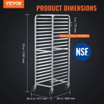 Bun Pan Rack, 26"L X 20.4"W 70"H. Fixed Price $211.98.