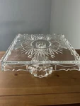 Shannon Godinger Lead Crystal 10 Square Pedestal Cake Stand Dessert Display. Fixed Price $40.00.