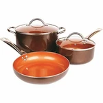 Copper Cookware Set 5-PIECE Luxury Ceramic Induction Non-stick. Fixed Price $45.98.