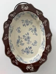 Temp-tations By Tara Bakeware Floral Lace Brown Oval Baking Dish, 1.5 Qt.. Fixed Price $25.00.