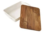 Pioneer Woman Vintage Lace Linen 9 X 13 Rectangular Ceramic Baker W/lid. Fixed Price $80.00.