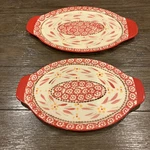 Temptations By Tara Old World Cranberry Oval Platters 10 1/8 And 12 In. Fixed Price $12.95.