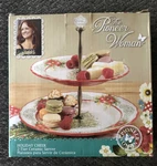 New Open Box Pioneer Woman Holiday Cheer 2-TIER Gibson Ceramic Dish Server. Fixed Price $28.75.