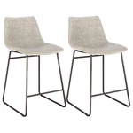 Amerihome Classic Faux Leather 24 Inch Counter Height Chair Set - Stone. Fixed Price $252.06.