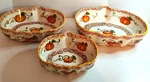 Set Of 3 Temptations Fall Harvest Old World Casserole Dish Hand Painted Pumpkin. Fixed Price $43.50.