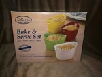Nib Sollazzo Bake & Serve Set (4) Bowls: Green Yellow White Red Snacks. Fixed Price $14.99.