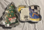 Vintage Wilton Race Car 1997 W/instructions + 1986 Tree Cake Pan Lot Of 2. Fixed Price $19.50.