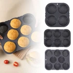 4/6/8 Cavity Silicone Hamburger Bun Non Stick Bread Mold Pans Tool Et. Fixed Price $17.21.