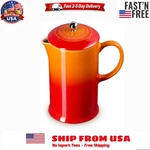 Le Creuset Stoneware French Press, 34 Oz., Flame. Fixed Price $53.99.