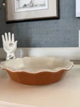 Emile Henry Williams Sonoma Pie Plate Dish 10 Caramel France Ruffle Fluted. Fixed Price $20.00.