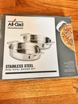 All-clad Stainless Steel Set Of 2 Mini Oval Bakers With Box. Fixed Price $49.99.