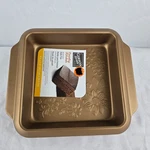 Gibson Home Bakeware Pan Nonstick 8" X Copper Tone Floral Embossed New. Fixed Price $7.95.