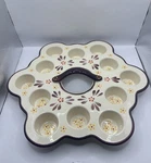 Temptations By Tara Old World Purple Pattern Ceramic 12 Ct Mini Muffin Pan 14. Fixed Price $23.99.