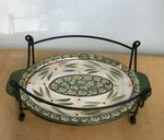 Temp-tations Old World Green Tray In Wire Rack By Tara Excellent Temptations. Fixed Price $13.99.