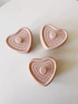 Staub Ceramic Mini Heart Cocotte Set Of 3 Pink. Fixed Price $75.00.