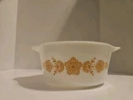 Pyrex Casserole Dish 472 1.5 Pint Butterfly Gold Ovenware Bowl Handles Spouts. Fixed Price $21.99.