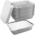 50 Pack 8.3X6.2 Inch Disposable Aluminum Foil Pans With Lids. Fixed Price $30.66.