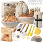 Sourdough Starter Kit, 9" Round & 10" Oval Banneton Bread Proofing Baskets Set W. Fixed Price $72.17.