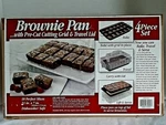 Brownie Pan 4-PIECE Set With Pre-cut Cutting Grid & Travel Lid New Rare. Fixed Price $39.99.