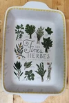 Now Designs Baking Dish, Les Fines Herbes. Yellow, White, Decals. Unused. Fixed Price $30.00.