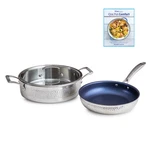 Blue Jean Chef 3-PIECE Stainless Steel Cookware Set, Hammered Finish, Tri-ply. Fixed Price $89.90.