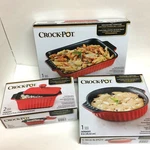 Set 3 Crock-pot Denhoff Red Non-stick Stoneware Casserole Dishes Nob. Fixed Price $19.99.