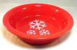 Chantal Snowflake Baker Red 2 Quart Freeze Serve Stoneware In Box 11". Fixed Price $39.99.