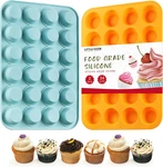 2PCS Silicone Mini Muffin & Cupcake Set, 24 Cups Baking Pan, No. Fixed Price $12.93.