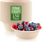 150 Pack 12 Compostable Paper Bowls Small Disposable Soup Oz, Beige. Fixed Price $26.05.