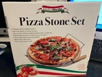 Pizza Stone Set, 13", Kitchen Worthy, Metal Rack, Cutter, New In Box. Fixed Price $36.75.
