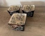 Set Of 3 Temp-tations Ovenware 10 Oz. Ramekins-pattern Floral Lace. Fixed Price $18.00.
