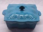 Chantal Talavera Blue Square Covered Casserole Dish 3 Qt W Lid. Fixed Price $24.98.