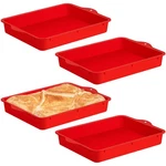 Set Of 4 Silicone Square Cake Pan Brownie Nonstick Baking Mold F.... Fixed Price $33.64.